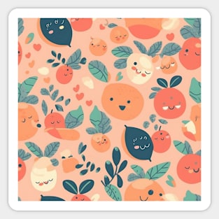 Happy Cute Peaches Sticker